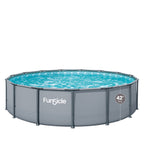 15FT Round Above Ground Swimming Pool with Metal Frame, Filter Pump & Ladder – Family Outdoor Pool