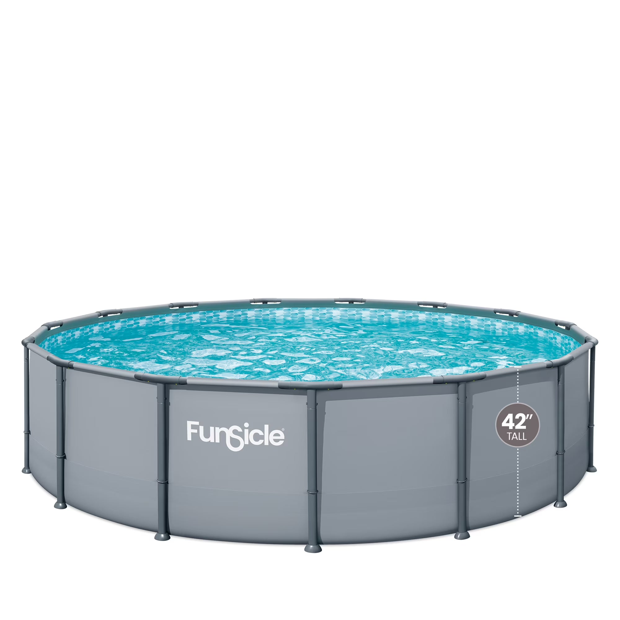 15FT Round Above Ground Swimming Pool with Metal Frame, Filter Pump & Ladder – Family Outdoor Pool